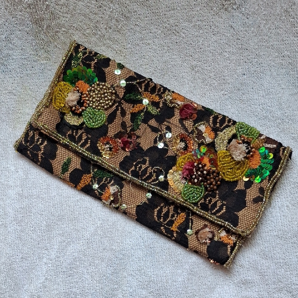 Floral Embellished Clutch